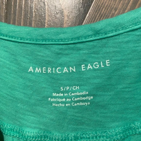 American Eagle (AE) Green Tiered Flutter Tank Top with Adjustable Straps - Small - Picture 3 of 4